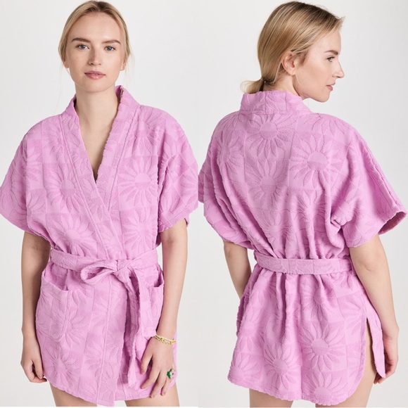 NWT L*Space Soleil Robe XS/S Rosebud Terry Cloth Summer Swim - Picture 1 of 1